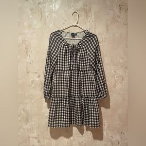 Tie-Front Tiered Mini Dress